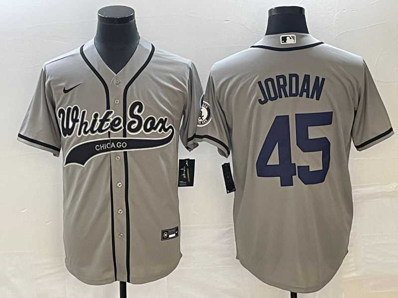 Men%27s Chicago White Sox #45 Michael Jordan Grey Cool Base Stitched Jersey->chicago white sox->MLB Jersey